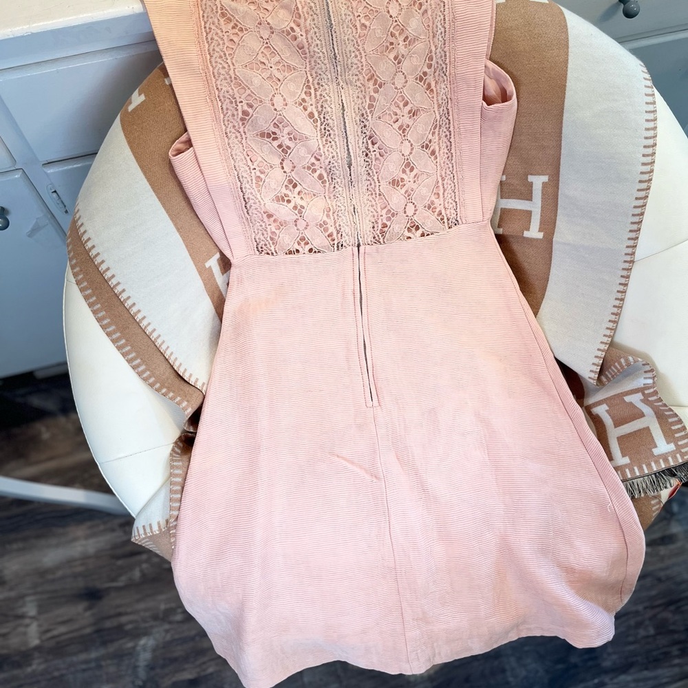 Sandro Pink Lace Detail Dress